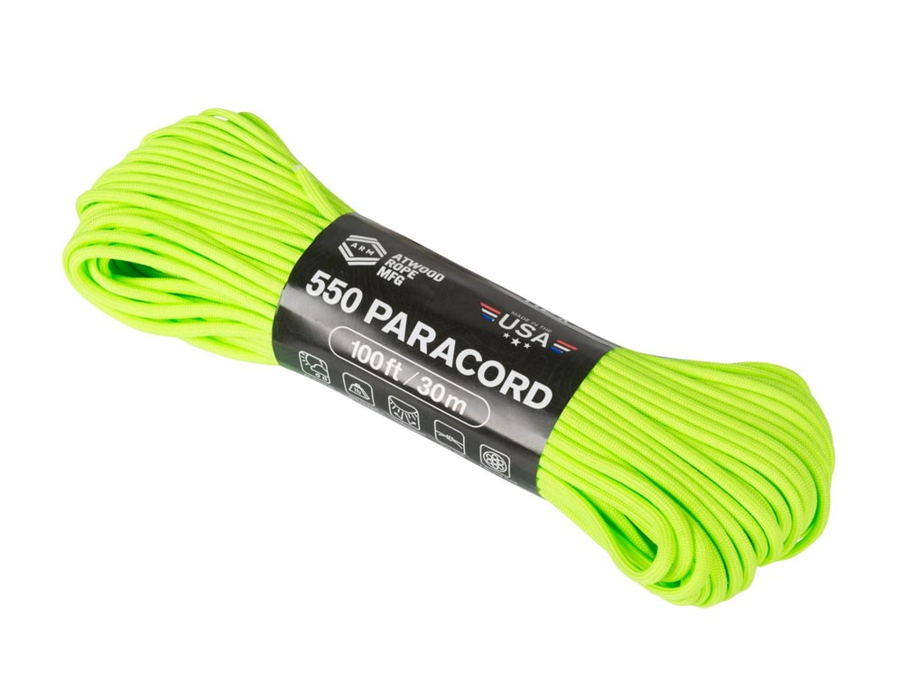 TACTICAL 550 PARACORD 100 FT/30 M NEON GRÜN