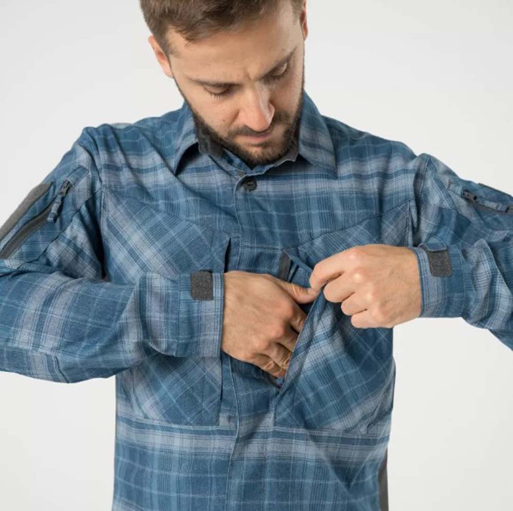 HELIKON-TEX MBDU FLANELL SHIRT WESTERN BLUE PLAID