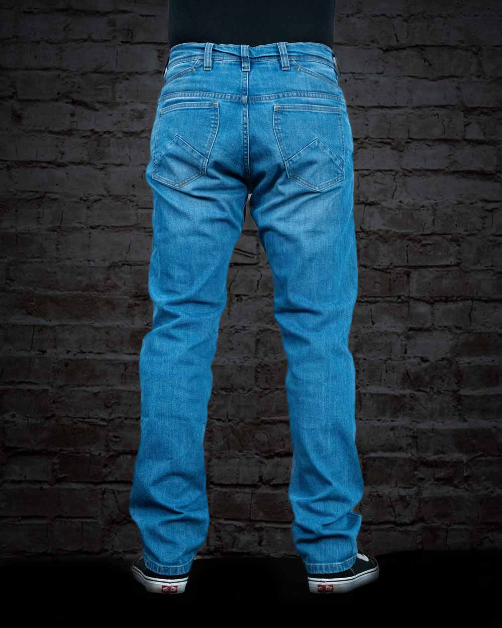 Bundweite 95 cm LMS GEAR - M.U.D. Stone Washed Blue Elastane Denim Zipper V3.0 JEANS