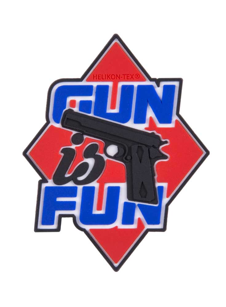 HELIKON-TEX PVC MORALE PATCH GUN IS FUN ROT