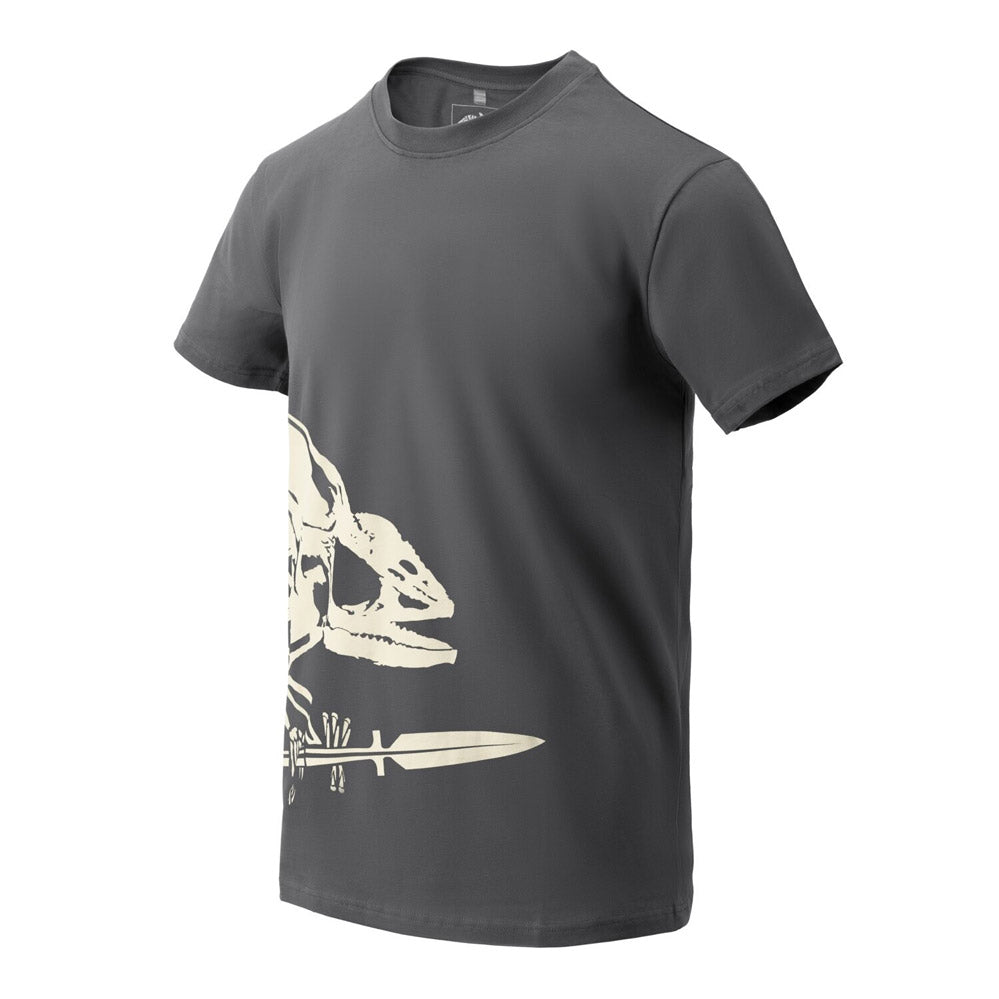 HELIKON TEX LOGO T-SHIRT FULL BODY SKELETON SHADOW GREY