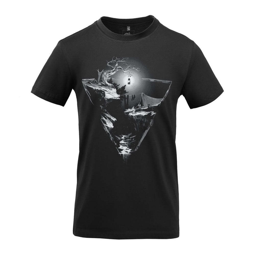 HELIKON TEX MOTTO T-SHIRT NIGHT VALLEY SCHWARZ - LEBEN IN DER WILDNISS