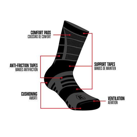 A10 EQUIPMENT SUMMER SOCKS IMPACT 7" STONE GREY
