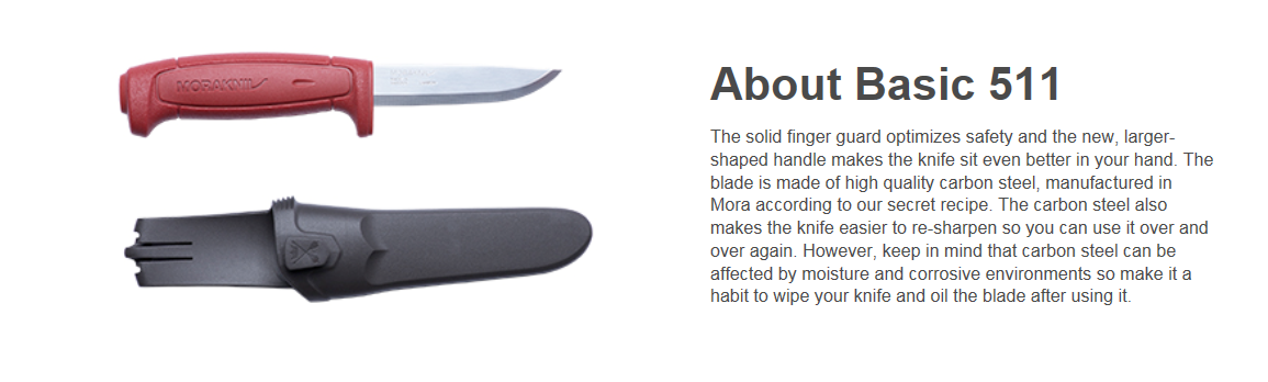 MORAKNIV MESSER  BASIC 511 ROT KARBONSTAHL