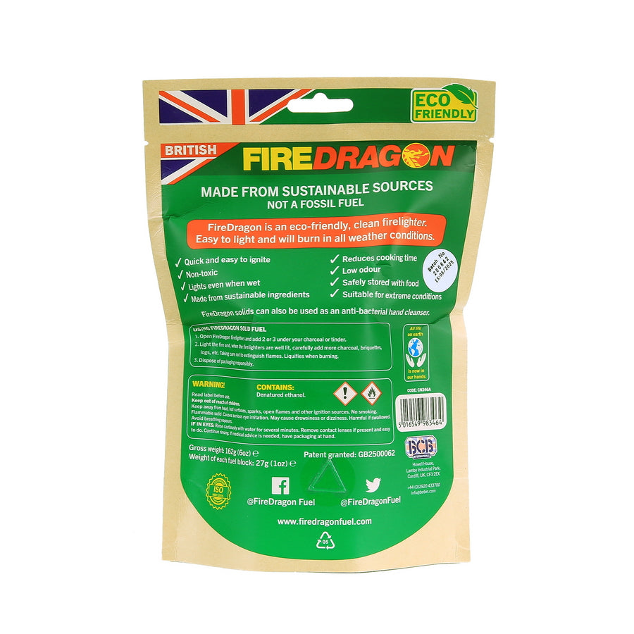 BCB FIRE DRAGON Green & Clean Anzündwürfel – Bushcraft Outdoor Brennstoff Würfel