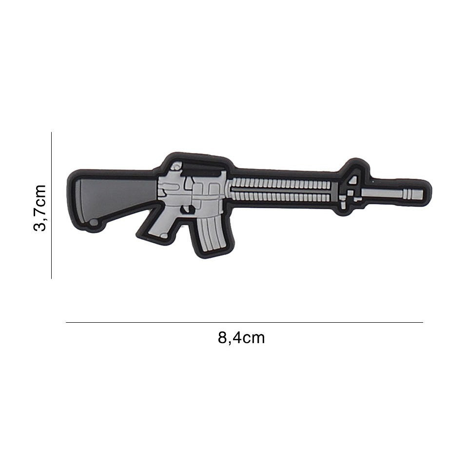 3D PVC PATCH M16 RIFLE GRAU