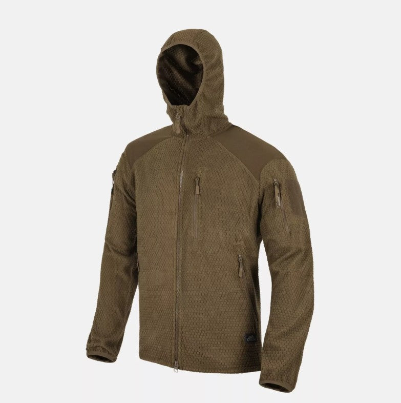 Helikon-Tex Alpha Hoodie Grid-Fleecejacke mit Kapuze Olive