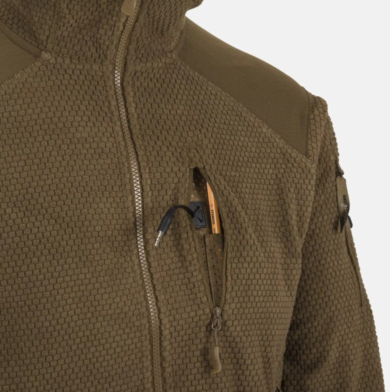 Helikon-Tex Alpha Hoodie Grid-Fleecejacke mit Kapuze Olive