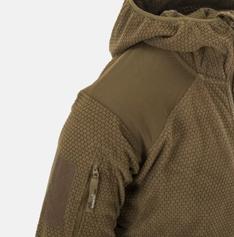 Helikon-Tex Alpha Hoodie Grid-Fleecejacke mit Kapuze Olive