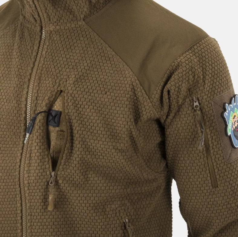 Helikon-Tex Alpha Hoodie Grid-Fleecejacke mit Kapuze Olive