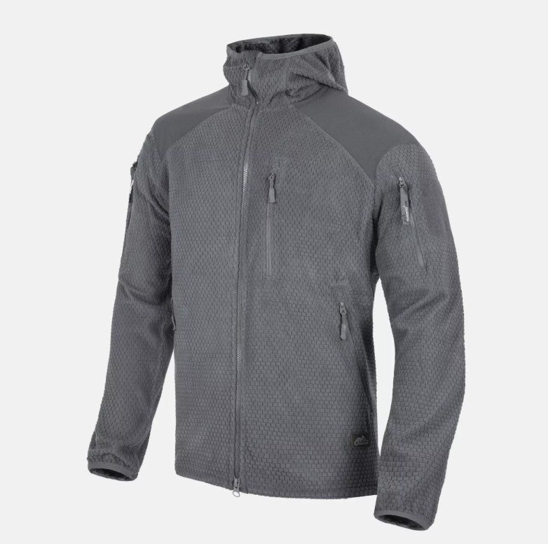 Helikon-Tex Alpha Hoodie Grid-Fleecejacke mit Kapuze Shadow Grey
