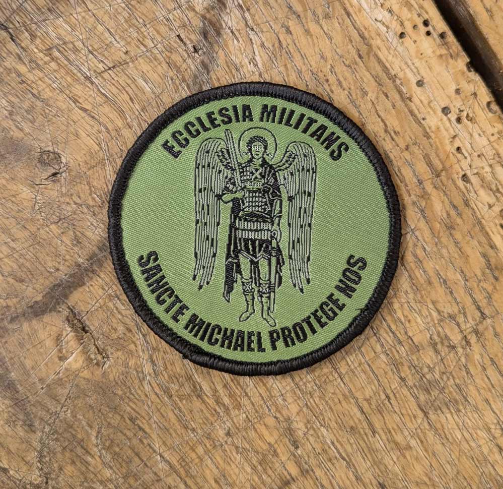SANKT MICHAEL ECCLESIA MILITANS  PATCH OLIVE