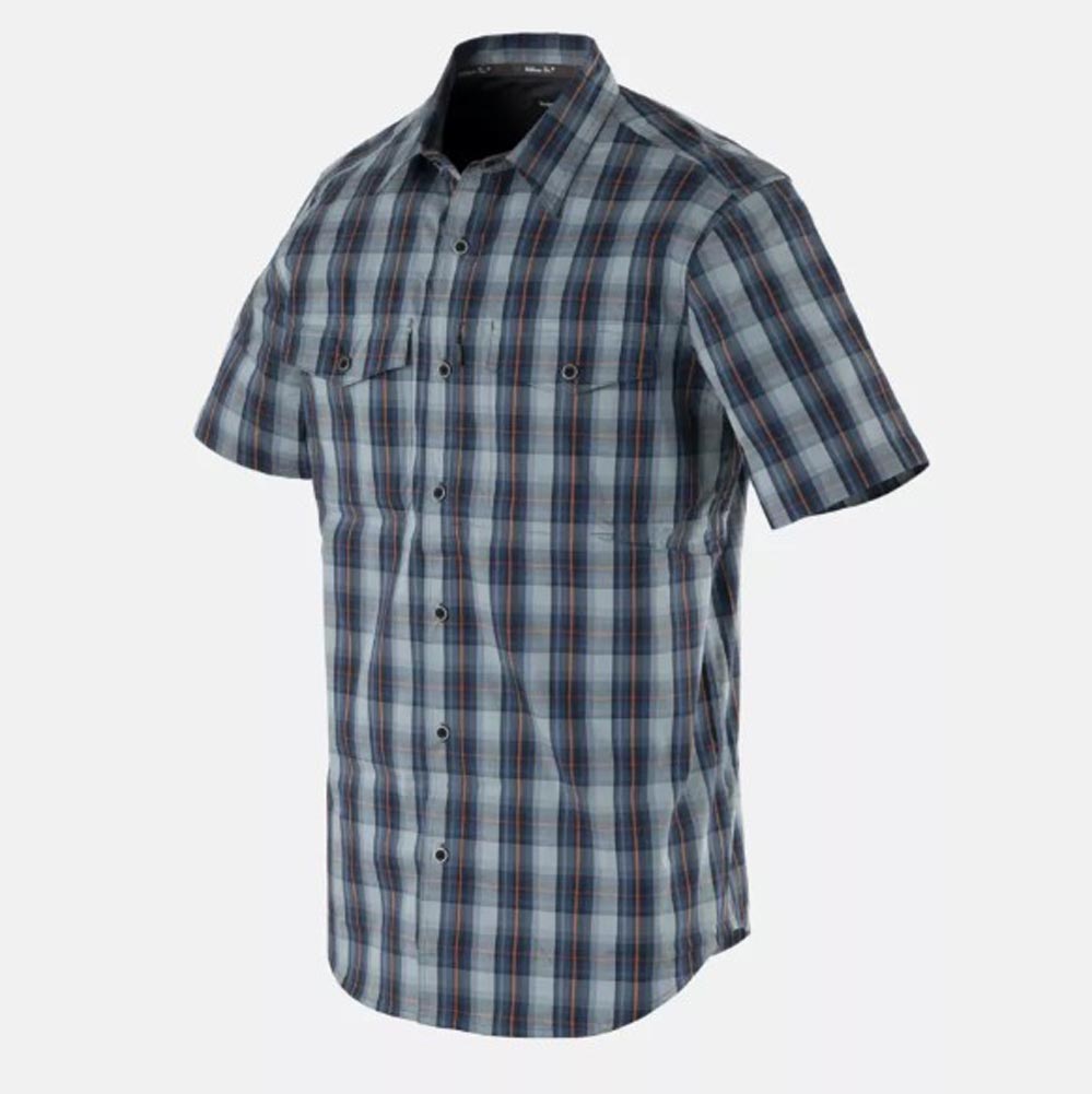 HELIKON-TEX COVERT CONCEALED CARRY SHIRT SHORT SLEEVE - SUNSET BLUE PLAID