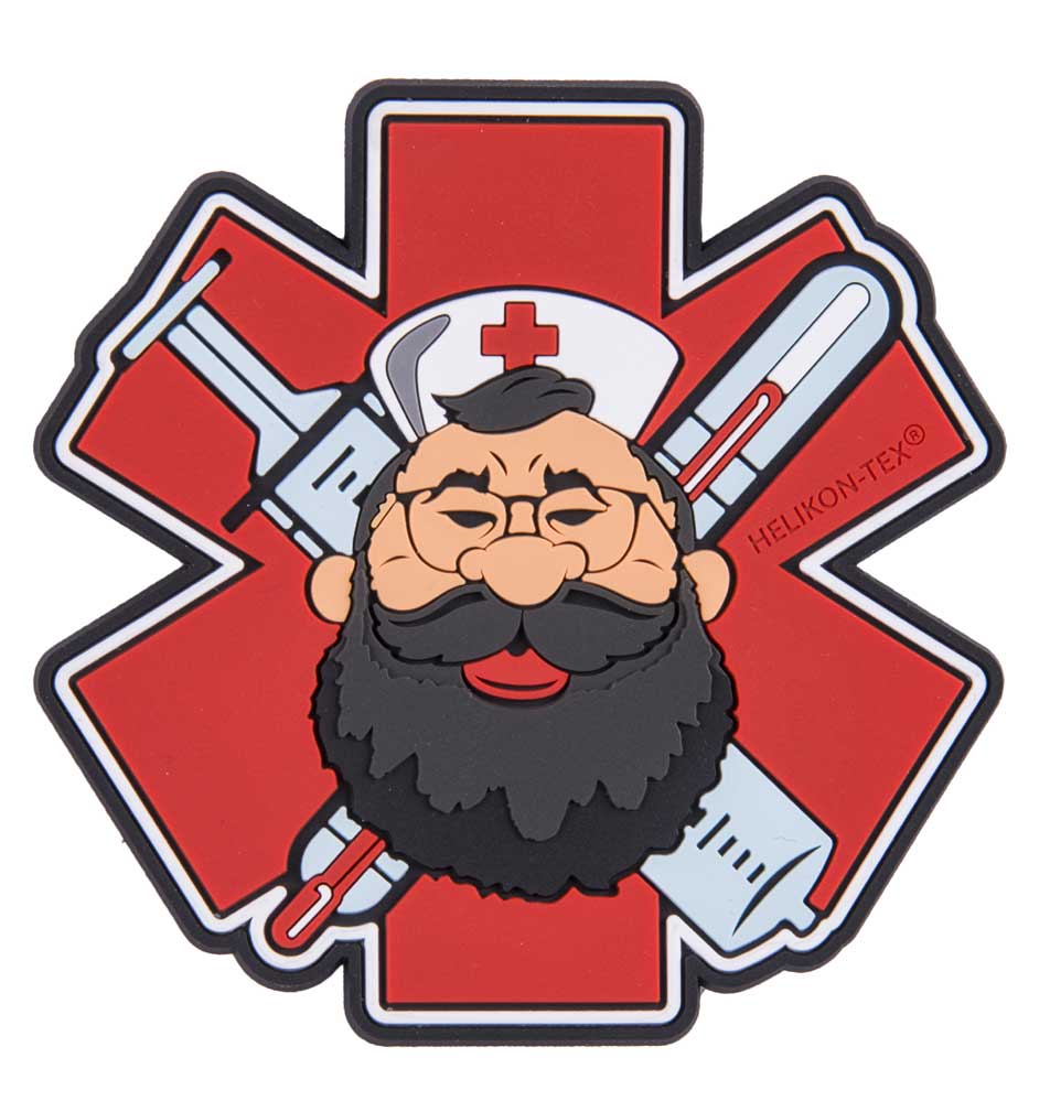 HELIKON-TEX PVC MORALE PATCH BEARDMAN MEDIC ROT