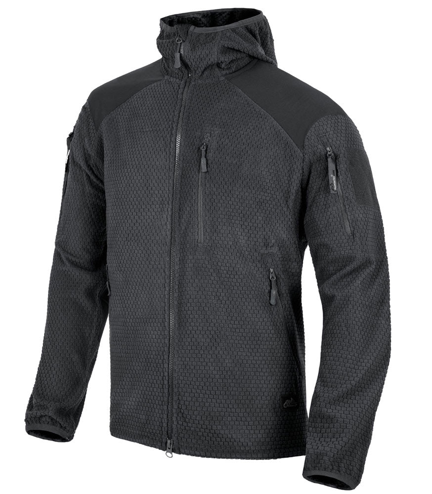 HELIKON-TEX ALPHA HOODIE GRID FLEECE SCHWARZ