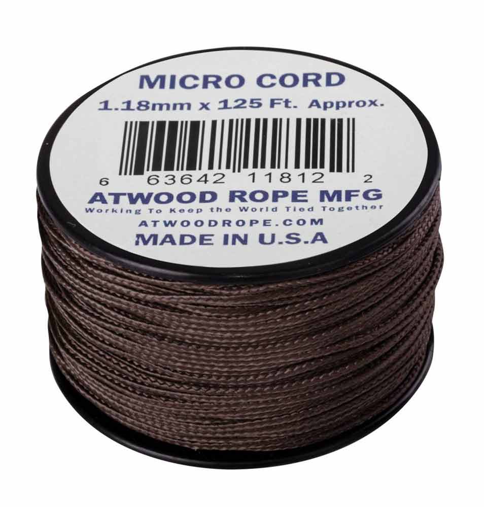 MICRO CORD PARACORD 125 Ft. US BROWN