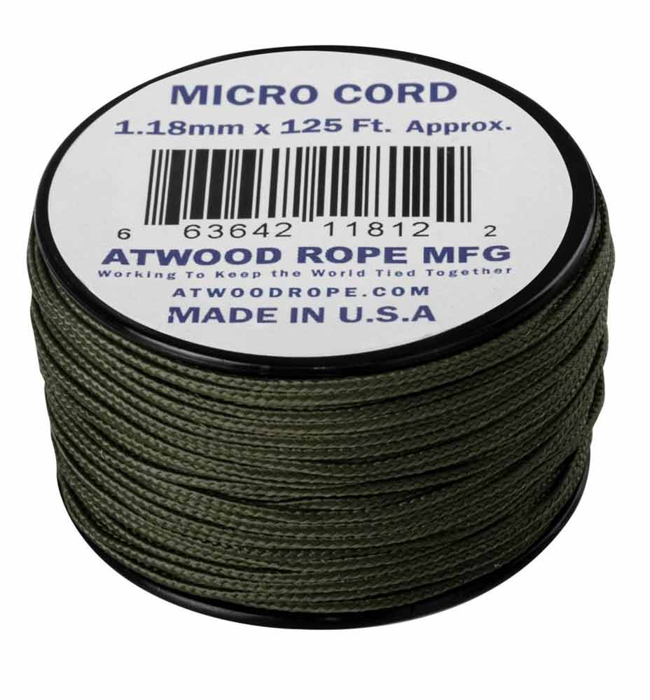 MICRO CORD PARACORD 125 Ft. OLIVE