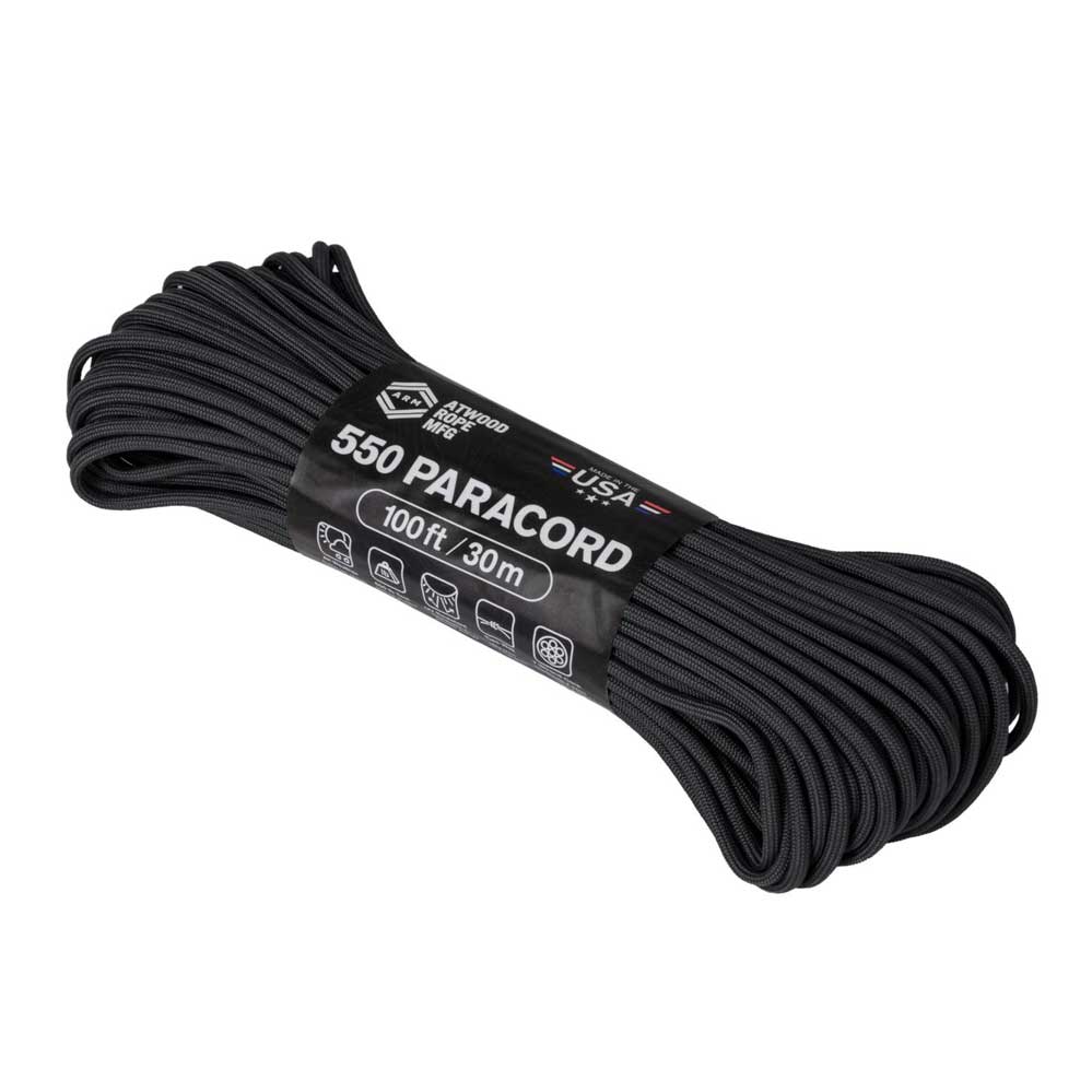 ATWOOD ROPE TACTICAL 550  PARACORD 100 FT/30 M  SCHWARZ