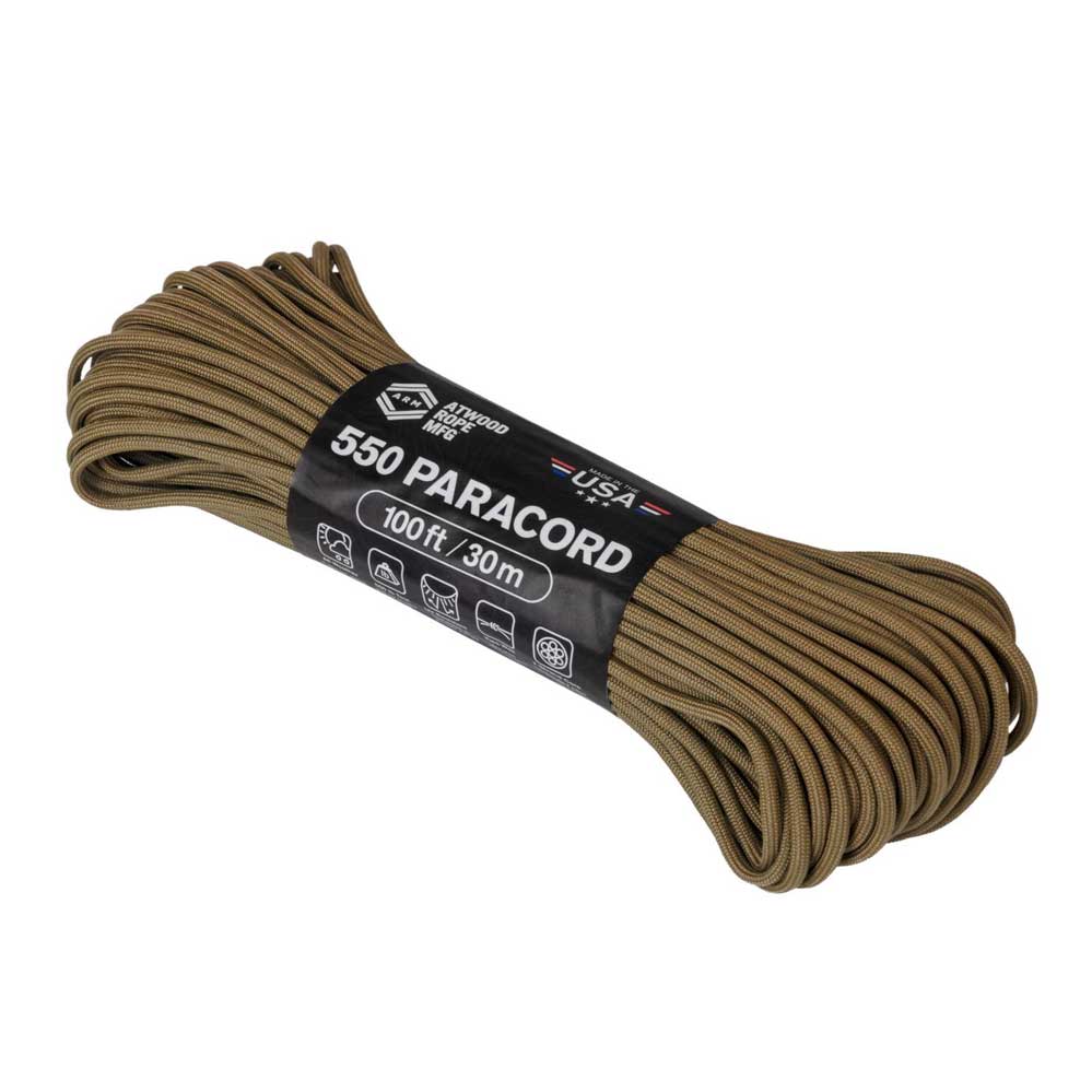 ATWOOD ROPE TACTICAL 550 PARACORD 100FT/30M COYOTE