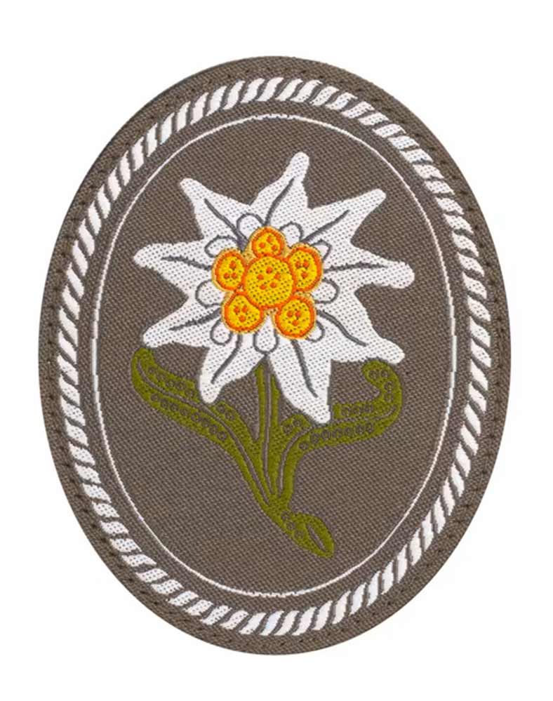 EDELWEIß ABZEICHEN GEWEBT RAL7013