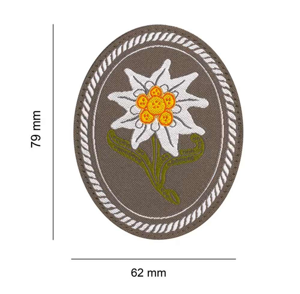 EDELWEIß ABZEICHEN GEWEBT RAL7013