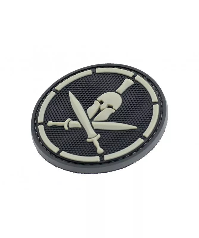 Spartan Krieger Spartiate PVC Patch Schwarz