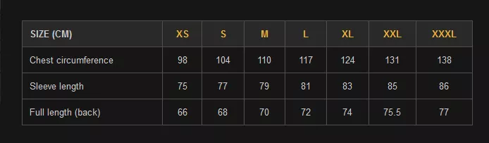 HELIKON_TEX ALPHA HOODIE SIZE CHART GRÖ?ENTABELLE