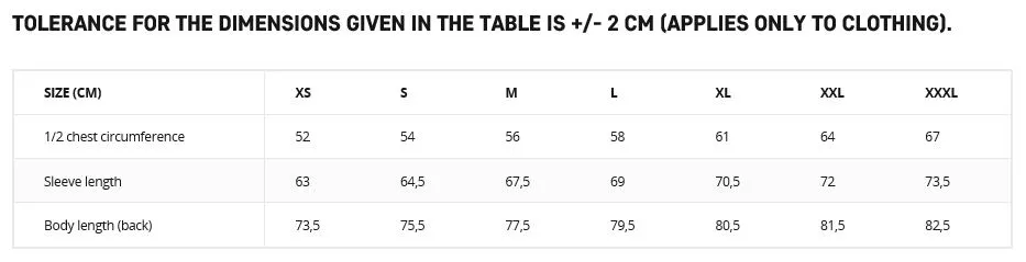 HELIKON-TEX DEFENDER MK2 HMED SHIRT GROESSENTABELLE SIZE CHART