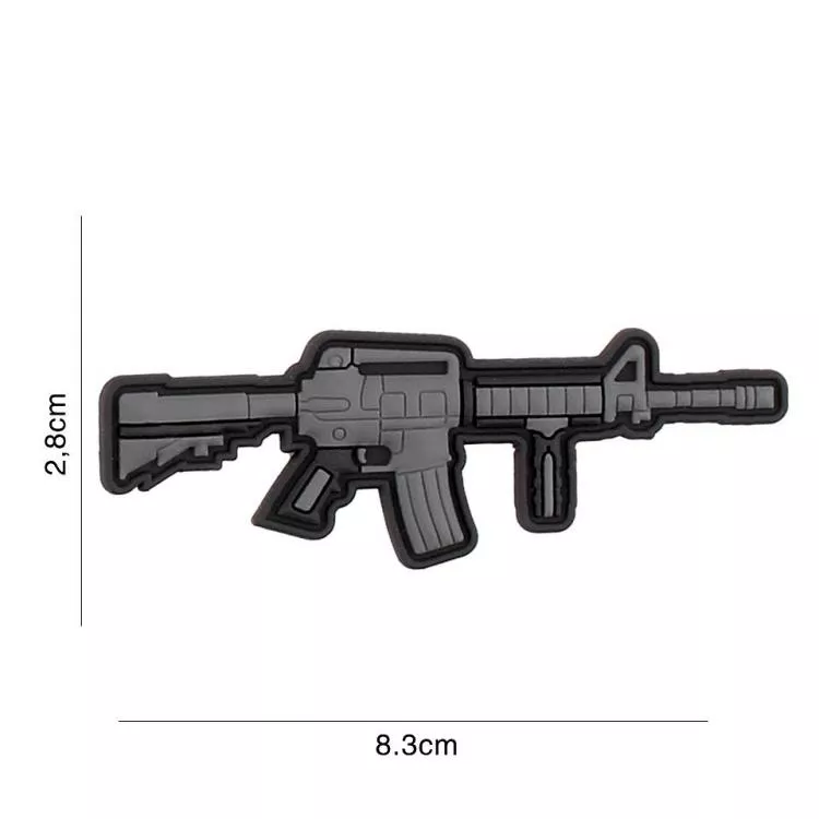 3D PVC PATCH AR15 RIFLE GRAU