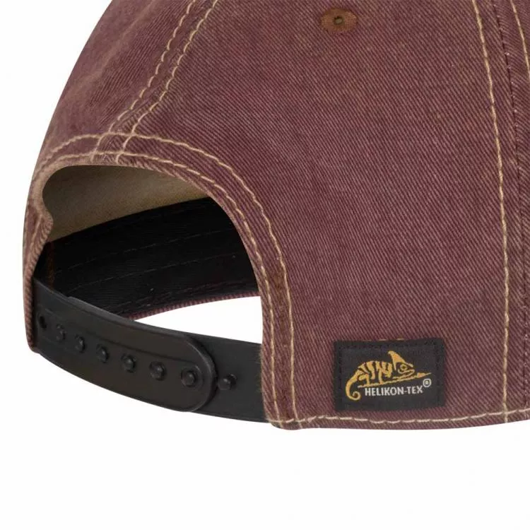 HELIKON-TEX SNAPBACK CAP - Dirty Washed Maroon - Black