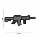 3D PVC PATCH AR15 RIFLE GRAU