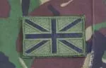 Gestickter Union Jack OD Green / Desert